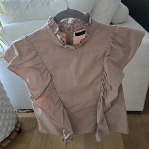 DELUC coma blouse top M Ruffles Cottagecore Sweet Dainty Fairy Feminine Anthro